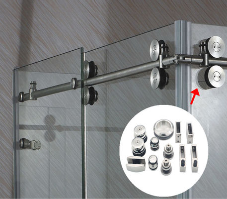 Rodízios de porta deslizante de vidro sem quadro, de carga de 60 kg, para acessórios de portas