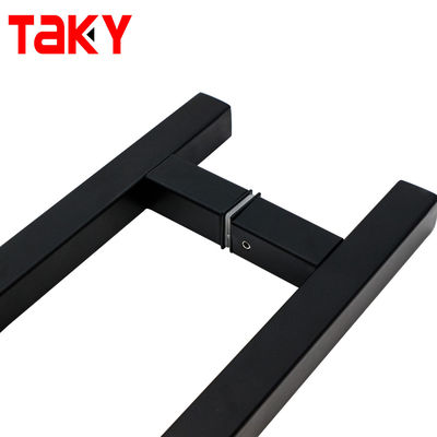 Porta de chuveiro de aço inoxidável de vidro quadrado de prata com alça de porta com estilo de design moderno
