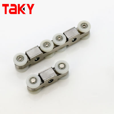 Sistema de fixação de guarda-roupa de rodas deslizantes de porta de madeira com sliver e tamanho de 8,5cm*11cm
