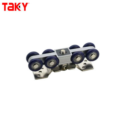 Ferro Nylon Móveis Guarda-Roupa Porta Suspensão Trilha Dupla Single Fechamento Suave 8 Roda Porta Deslizante Pulley amortecedor rolos