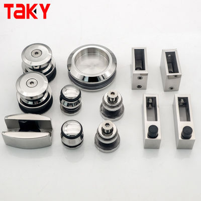 Acero inoxidável Acessórios de chuveiro sem enquadramento Kit de porta deslizante de vidro com espessura de vidro de 12 mm