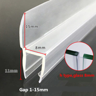 Selo de porta de chuveiro de vidro deslizante com PVC transparente de 180 graus e função de elevação longa