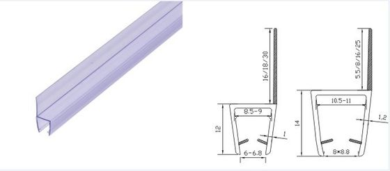 Selo de porta de chuveiro de vidro deslizante com PVC transparente de 180 graus e função de elevação longa