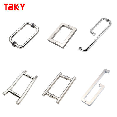 1.0mm Espessura do tubo de aço inoxidável D tipo porta de vidro puxar alça para hotel duche