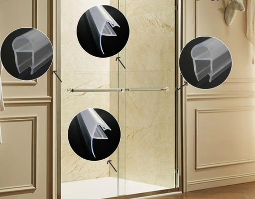 6-12mm Porta de chuveiro de vidro transparente varrer tiras à prova d'água com função de elevação longa