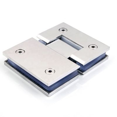 Moderno Design 304 aço inoxidável vidro a vidro dobradiça 180 graus porta de banheiro pinça