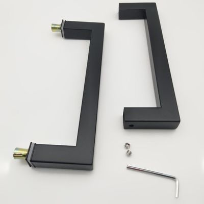 Hotel 8 polegadas Preto Matte D tipo aço inoxidável 304 Porta de vidro