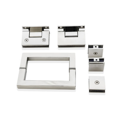 Kit de pinça de vidro de alça quadrada Ferradura de aço inoxidável resistente para porta de chuveiro sem quadro