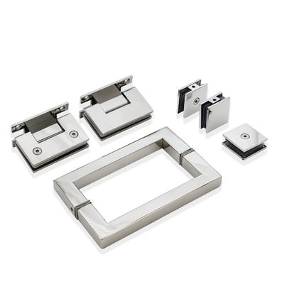 Kit de pinça de vidro de alça quadrada Ferradura de aço inoxidável resistente para porta de chuveiro sem quadro