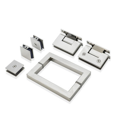 Kit de pinça de vidro de alça quadrada Ferradura de aço inoxidável resistente para porta de chuveiro sem quadro