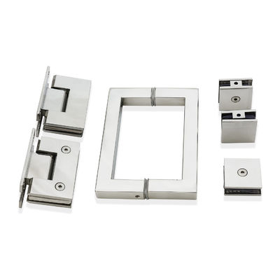 Kit de pinça de vidro de alça quadrada Ferradura de aço inoxidável resistente para porta de chuveiro sem quadro
