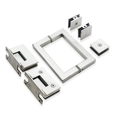 Kit de pinça de vidro de alça quadrada Ferradura de aço inoxidável resistente para porta de chuveiro sem quadro