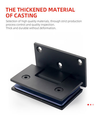 Mercado americano 304 aço inoxidável Matt preto sem quadro Pivot Glass Duche portas dobradiça