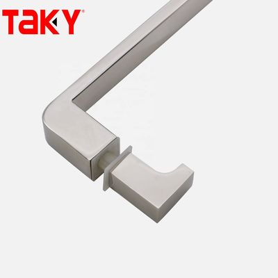 12 mm espessura de vidro aço inoxidável tubo retangular barra porta de vidro reta de um só lado puxar alça