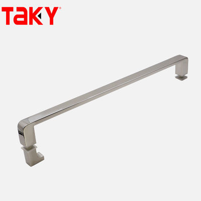 12 mm espessura de vidro aço inoxidável tubo retangular barra porta de vidro reta de um só lado puxar alça