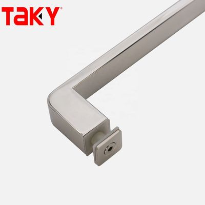 12 mm espessura de vidro aço inoxidável tubo retangular barra porta de vidro reta de um só lado puxar alça