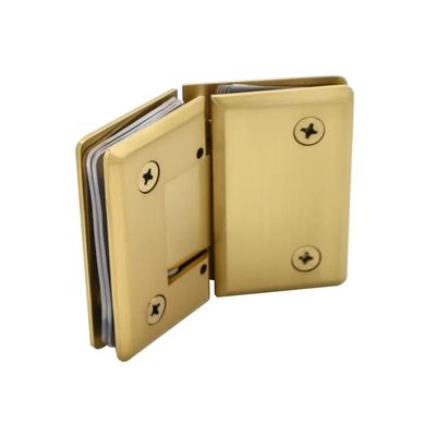 Fechamento de porta segura 8-12MM vidro escovado dourado chuveiro sem enquadramento porta de vidro pinta dobradiça