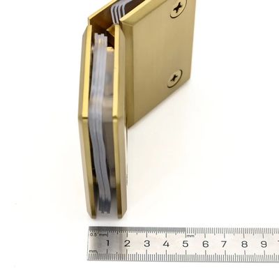 Fechamento de porta segura 8-12MM vidro escovado dourado chuveiro sem enquadramento porta de vidro pinta dobradiça