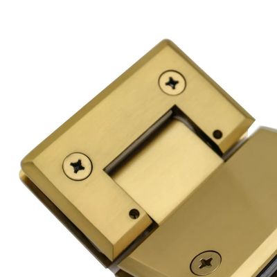 Fechamento de porta segura 8-12MM vidro escovado dourado chuveiro sem enquadramento porta de vidro pinta dobradiça