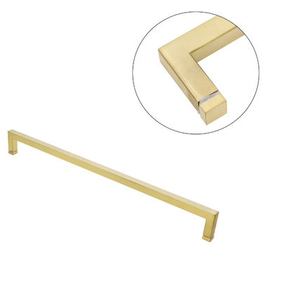 6-14mm espessura de vidro aço quadrado forma L porta de vidro grande gêmeo flush puxar porta de chuveiro alças