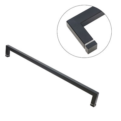 6-14mm espessura de vidro aço quadrado forma L porta de vidro grande gêmeo flush puxar porta de chuveiro alças