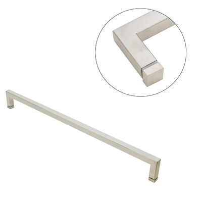 6-14mm espessura de vidro aço quadrado forma L porta de vidro grande gêmeo flush puxar porta de chuveiro alças