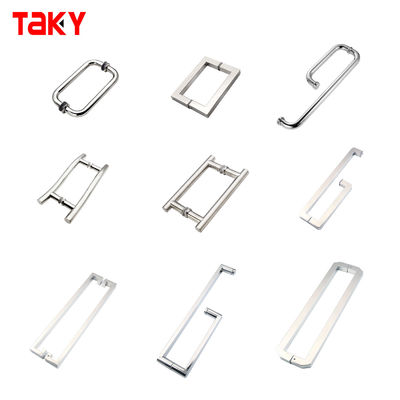 6-14mm espessura de vidro aço quadrado forma L porta de vidro grande gêmeo flush puxar porta de chuveiro alças