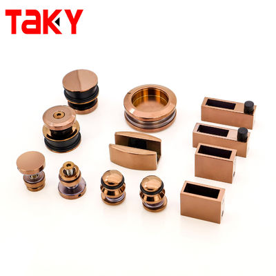 Porta de chuveiro de vidro único de aço inoxidável 304 Kit de hardware de porta de celeiro deslizante em acabamento dourado