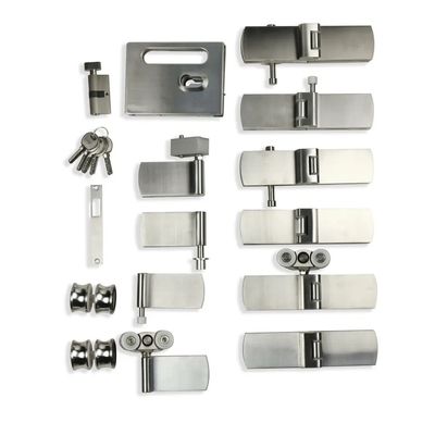 Portão deslizante de vidro dobrável de acabamento satinado/polonês para hardware de divisória de vidro de escritório
