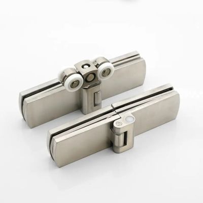 Portão deslizante de vidro dobrável de acabamento satinado/polonês para hardware de divisória de vidro de escritório