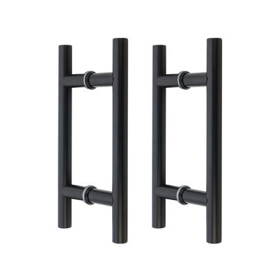 China Fabricante H Tipo preto de aço inoxidável 304 chuveiro porta de vidro puxar alças