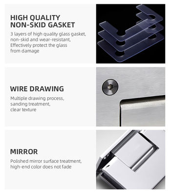 Estilo de Design Moderno SS304 Suave Fechar Muralha de Chuveiro para H 90 graus Porta de Vidro de Banho