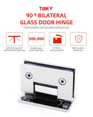 H PLATO de aço inoxidável latão sem quadro Pivot parede montada chuveiro pinça de porta de vidro