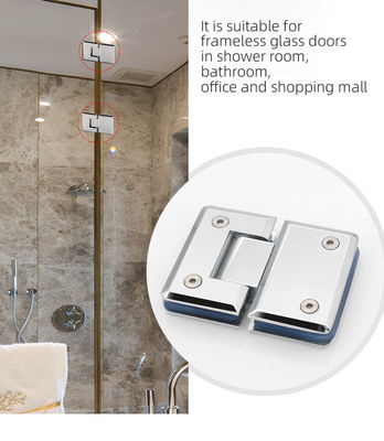Moderno Design 304 aço inoxidável vidro a vidro dobradiça 180 graus porta de banheiro pinça