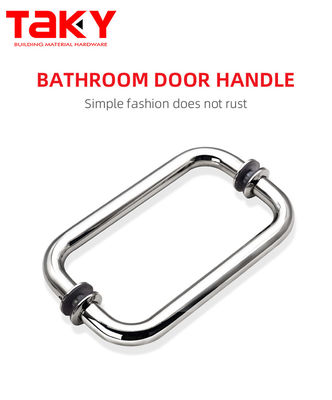 Puxador para porta de vidro deslizante de tubo redondo em aço inoxidável 304 eletrogalvanizado prata