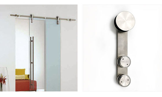 Alta dureza e durabilidade Kit de porta deslizante de vidro prateado/preto para banheiro para vidro de 6-12 mm