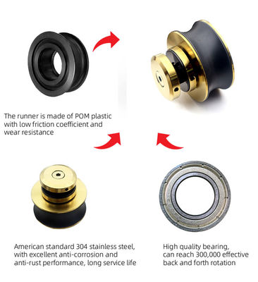 Hardware do sistema de portas deslizantes altamente resistente à corrosão e operação suave