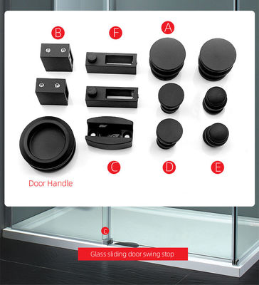 Sistema de porta de chuveiro de vidro com hardware de porta de celeiro de prata Design sofisticado