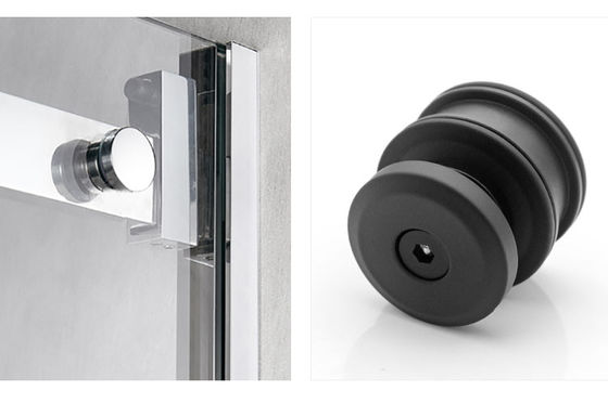 Sistema de porta de chuveiro de vidro com hardware de porta de celeiro de prata Design sofisticado