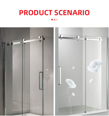 Sistema de porta de chuveiro de vidro com hardware de porta de celeiro de prata Design sofisticado