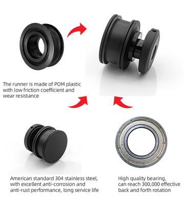 8-12MM Hardware de portas de chuveiro de cor clara com acessórios de vidro temperado SS304