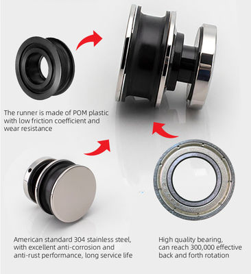 8-12 Kit de portas e equipamentos de vidro seguro de espessura com material de aço inoxidável 304