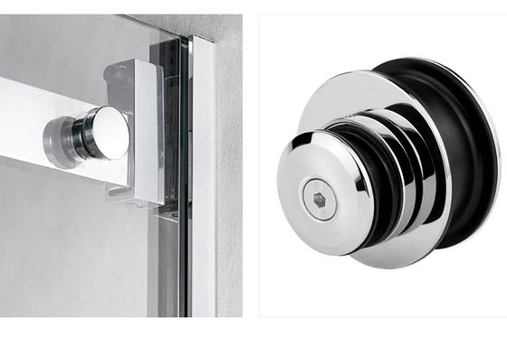 Kit de portas de banheiro de vidro sem enquadramento com chuveiro deslizante