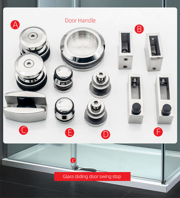Kit de portas de banheiro de vidro sem enquadramento com chuveiro deslizante