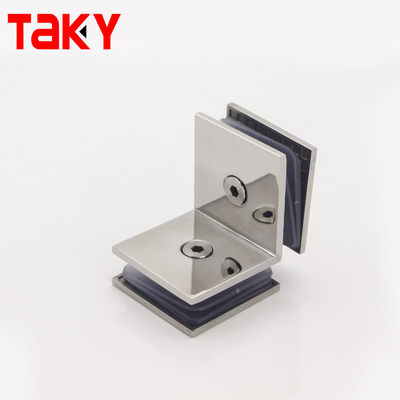 Braçadeira de canto de vidro sem moldura de 90 graus em aço inoxidável 304