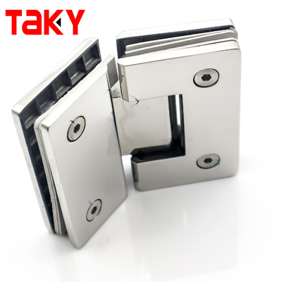 Porta de chuveiro 135 graus quadrado de tela de vidro dobradiça dobradiça auto fechamento