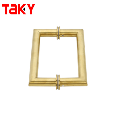 Tubos redondos de metal quadrados Porta principal de vidro