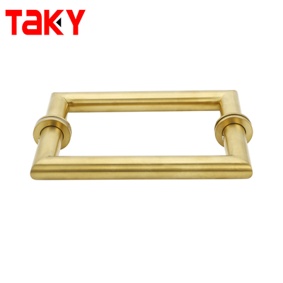 Tubos redondos de metal quadrados Porta principal de vidro