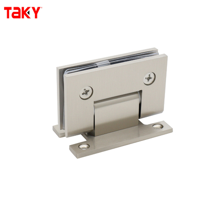 Material de aço satinado 90 graus H placa traseira de parede montada chuveiro porta de vidro dobradiça