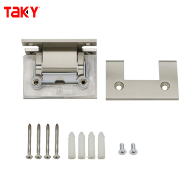 Material de aço satinado 90 graus H placa traseira de parede montada chuveiro porta de vidro dobradiça